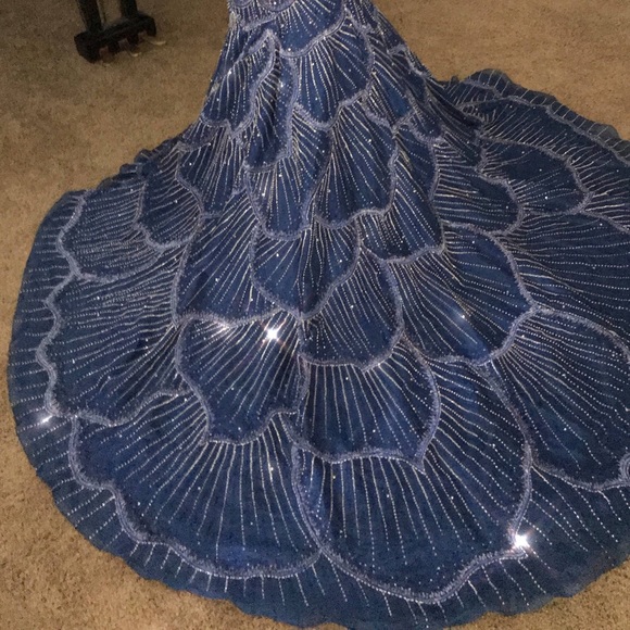 Blue Pageant Dress, Stephen Yearick Couture - Picture 8 of 9